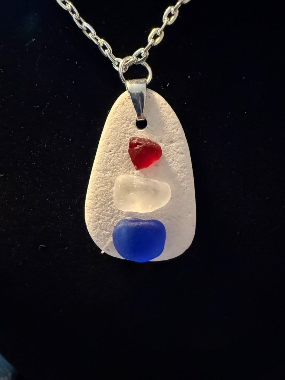 Barcelona Rarities – Cobalt Blue & Ultra-Rare Red Sea Glass Pottery Necklace